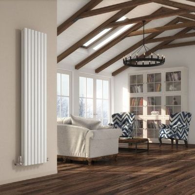 REINA NEVA WHITE DOUBLE PANEL VERTICAL DESIGNER RADIATOR H1800mm x W295mm, RND-NV2918WD REINA NEVA WHITE DOUBLE PANEL VERTICAL DESIGNER RADIATOR H1800mm x W295mm, RND-NV2918WD